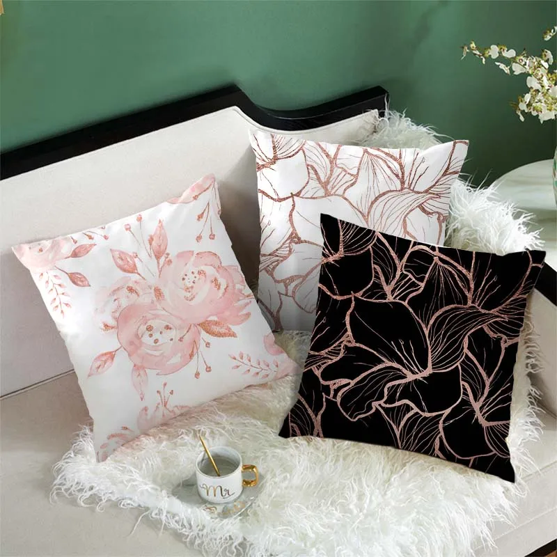 Позолоченная розовая Золотая Геометрическая наволочка Fuwatacchi чехол в виде