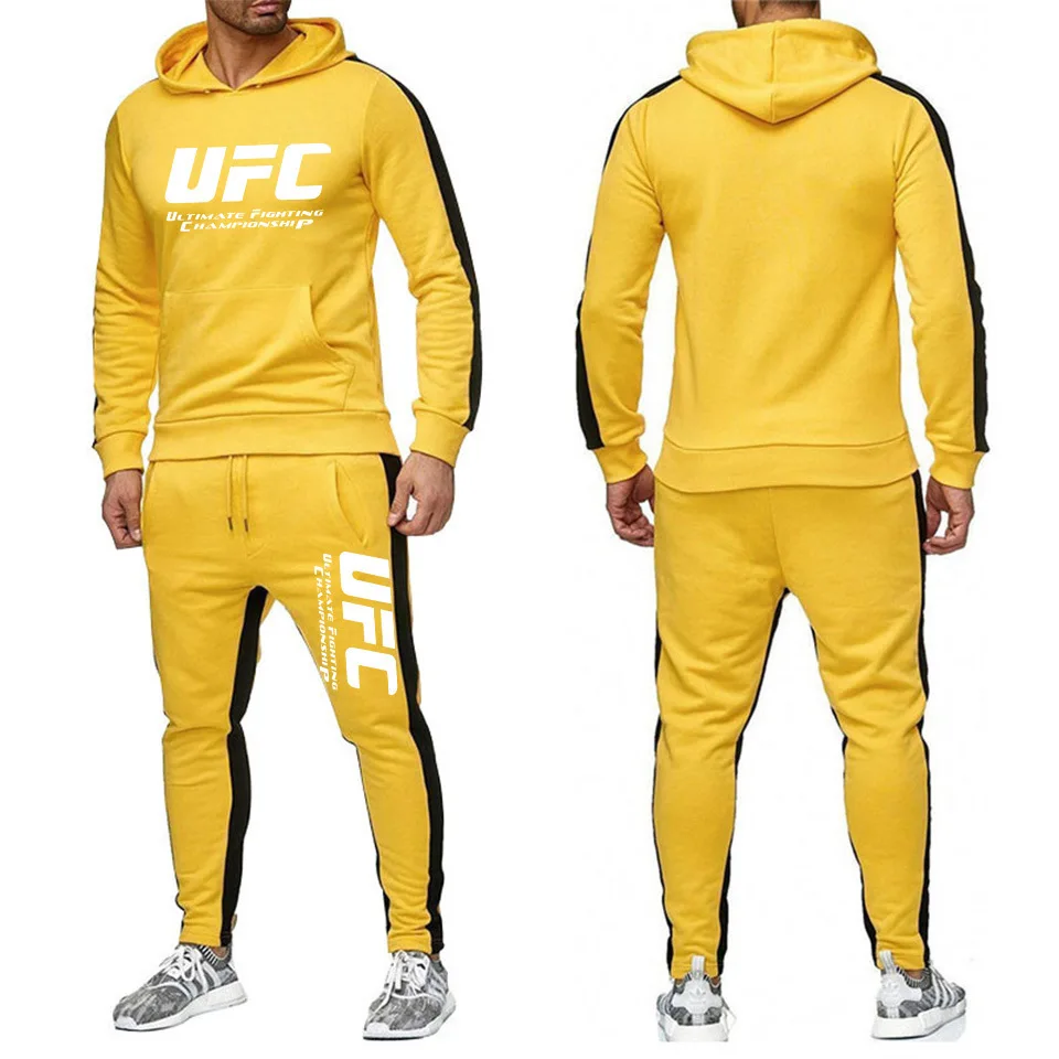 

2021 New Men Hoodies Suit Tracksuit Sweatshirt Suit Fleece Hoodie+Sweat Pants Jogging Homme Pullover 3XL Sporting Suit Male