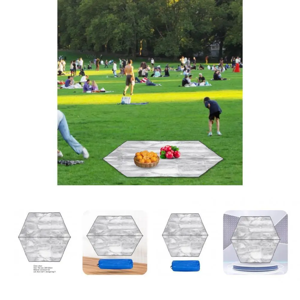 

Wear-resistant Great Aluminium Foil Outdoor Picnic Blanket Extra-large Warm Blanket Waterproof for Beach