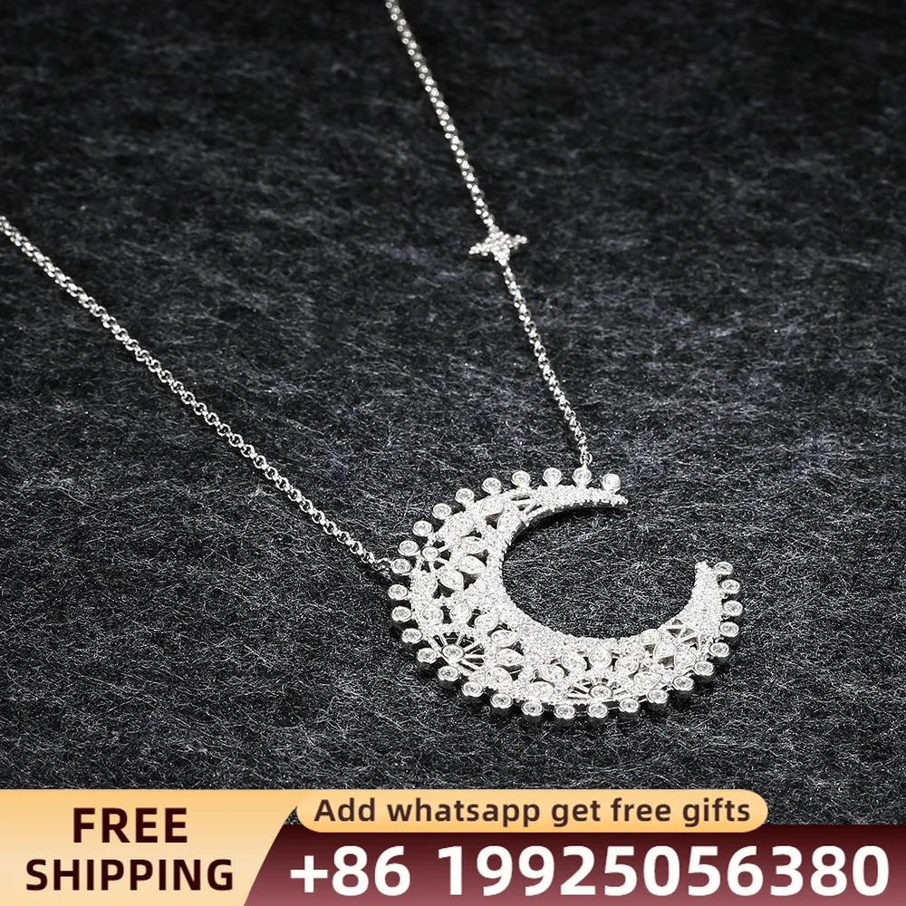 

Monaco Jewelry S925 Sterling Silver Necklace Pendant Original 1:1 Classic Fashion Gift