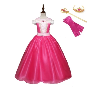 Аниме Спящая красавица Платье принцессы Детский для девочек Хэллоуин Карнавальный Рождественский костюм вечернее платье детская одежда