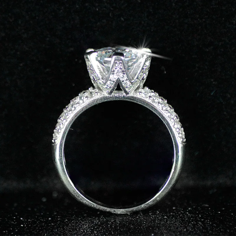 

original design 925 pure solid Sterling Silver Fashionable Halo Rings For Women Luxury Engagement zircon Rings R1941S