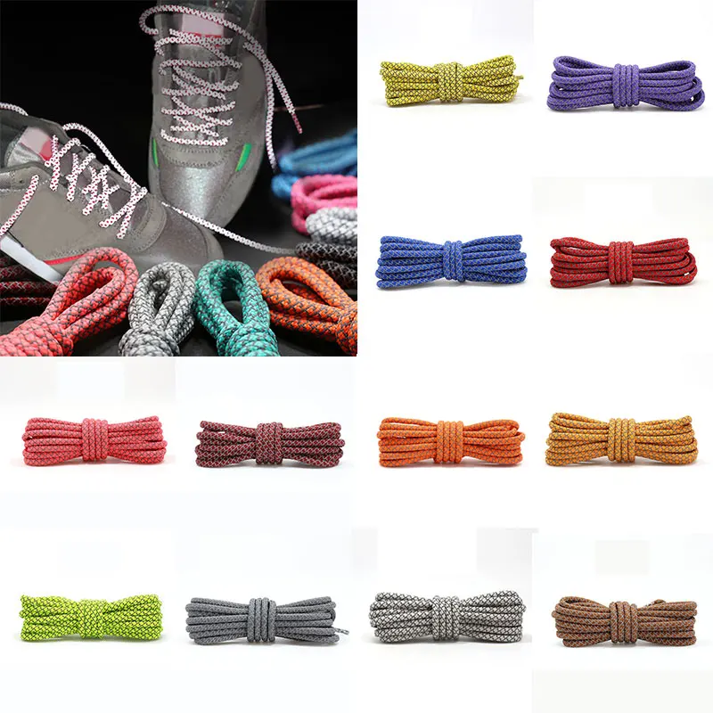 

Sneakers Shoelaces Round Reflective Shoe Laces Athletic Safety Unisex Sport Running Shoelace Shoe Accessories Classic Shoes Rope