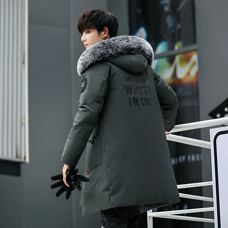 Новая модная осенне-зимняя верхняя одежда Мужская ветрозащитная меховая парка с