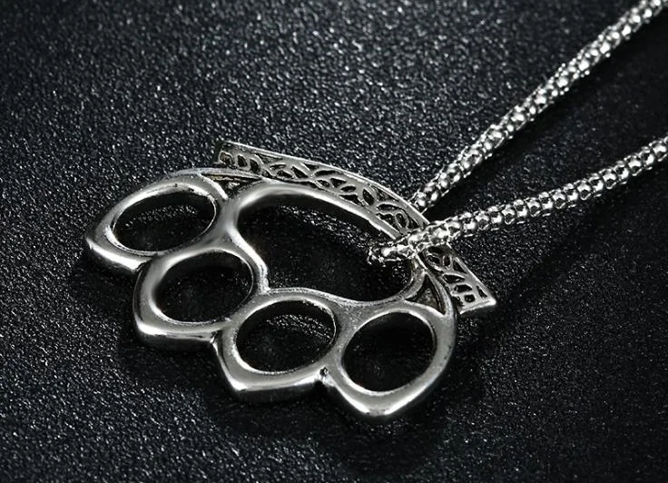 

Creative Metal Brass Knuckle Duster Outdoor Safety-defend Portable Backpack Decorative Pocket EDC Small Tool