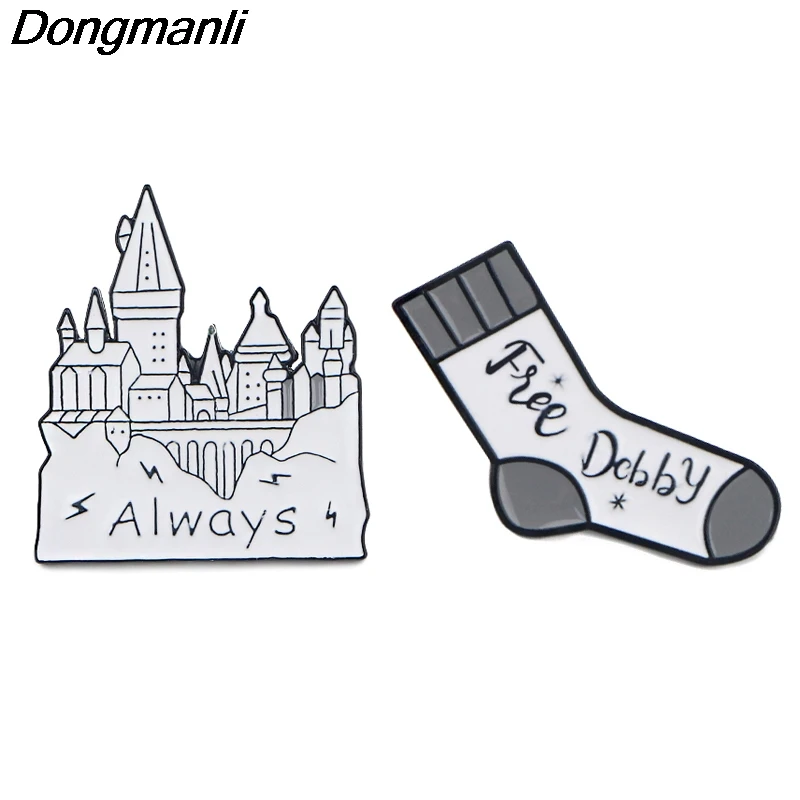 

P4616 Dongmanli Magic Castle Always Metal Enamel Pin Brooches for Women Men Backpack Badge Lapel Collar Cap movie Jewelry