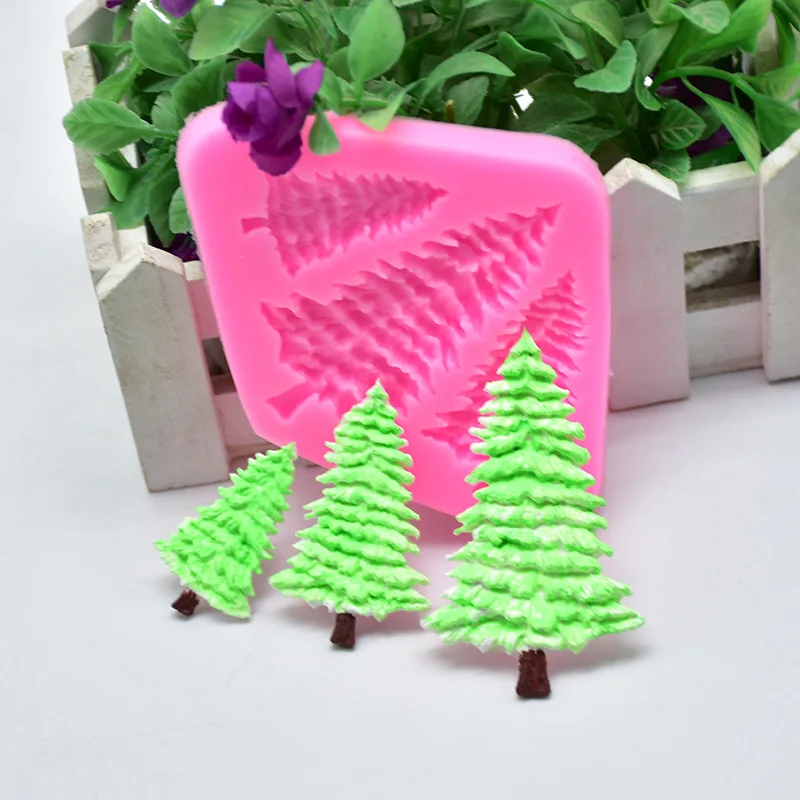 

New 1pc Christmas Tree Silicone Mold Fondant Mold Cake Decorating Tools 3D DIY Chocolate Mold cake decoration accessories