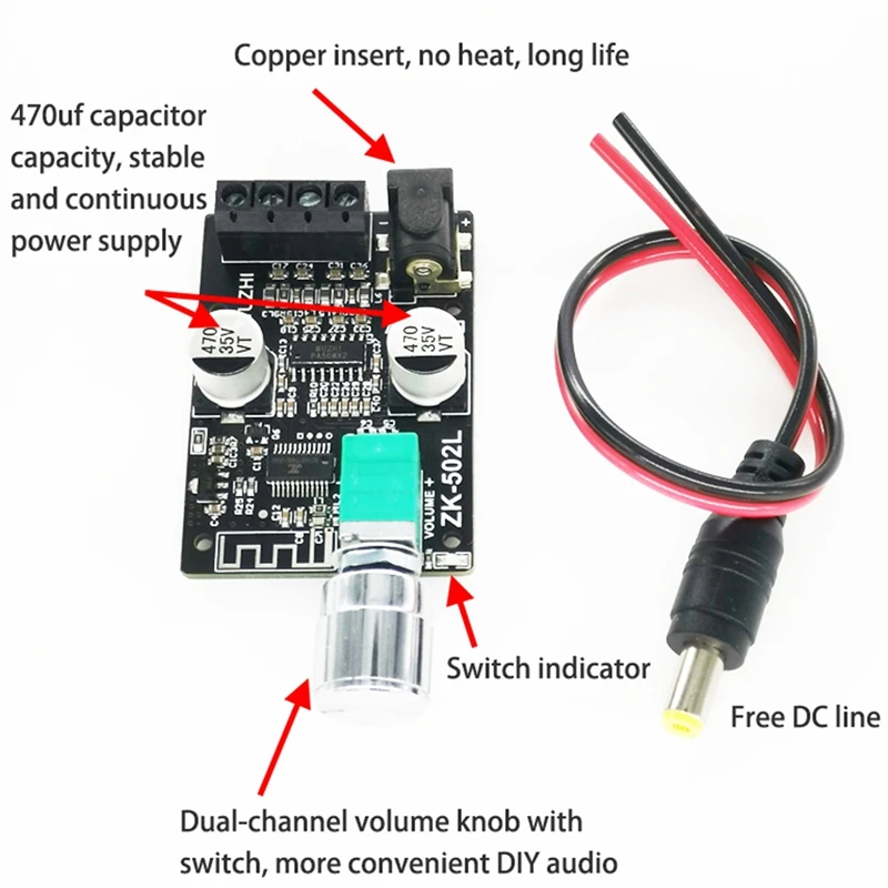 Bluetooth 5 0 беспроводной аудио цифровой усилитель мощности стерео плата 50Wx2 Amp Amplificador
