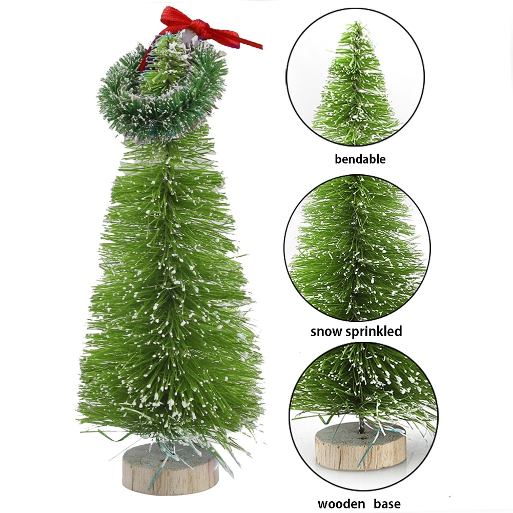 49Pcs/set Mini Christmas Sisal Trees Sign Table Decorations DIY Room Decor Ornaments Home | Дом и сад