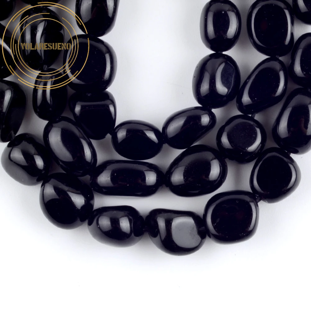 

Естественный неправильной формы черные бусы из камня Агата произвольной формы, бусины с большим отверстием драгоценные камни бусины для са...