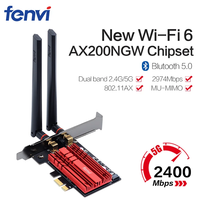 

Сетевая Wlan Wi-Fi карта для ПК, адаптер Wi-Fi 6 для настольного ПК, Bluetooth 5,1, 802.11ax, двухдиапазонный 2,4G/5 ГГц, MU-MIMO