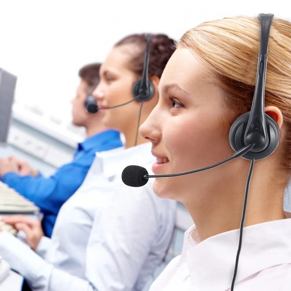

USB Headset Clear Chat Call Center Multifunctional Wired Computer School With Microphone Business Adjustable Noise Cancelling