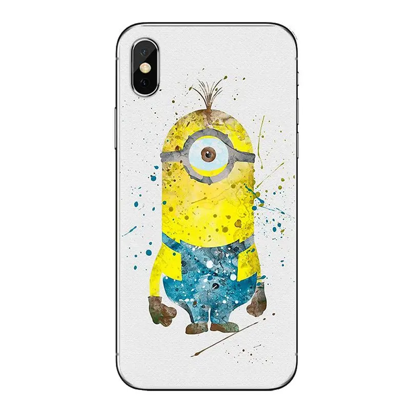 For Samsung Galaxy A3 A5 A7 A9 A8 Star A6 Plus 2018 2015 2016 2017 Cartoon Despicable Me Yellow Minions Transparent TPU Bag Case |