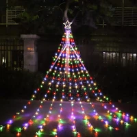 led fairy christmas waterfall light multicolor twinkle waterproof garland powered by plug for christmas new year outdoor decor