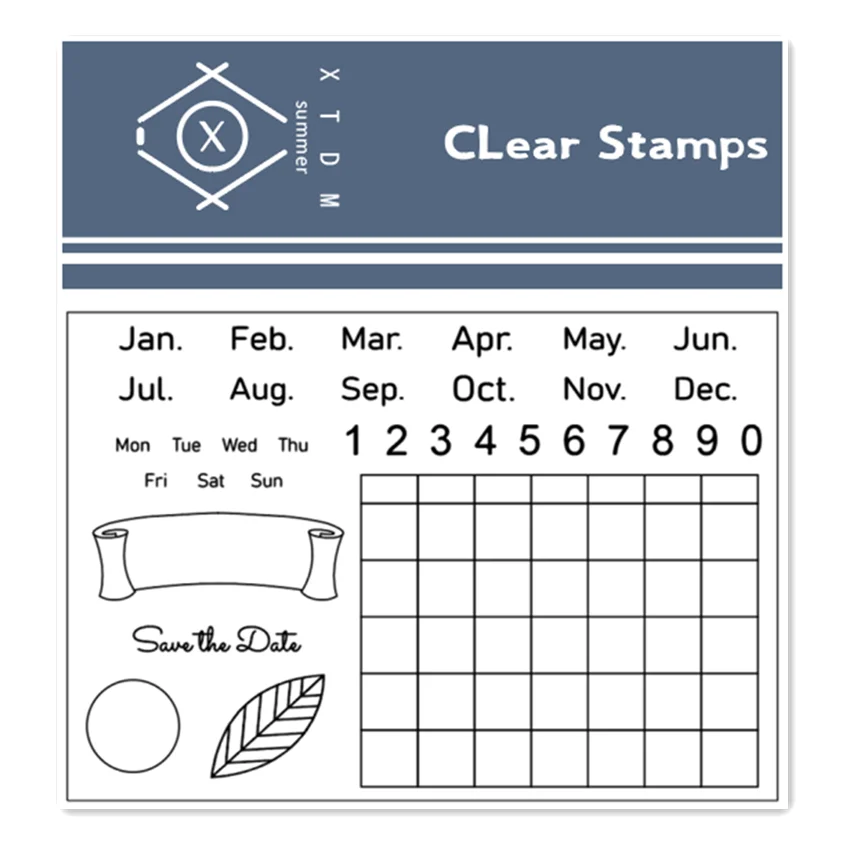 

Hot sale calendar Transparent Clear Stamps / Silicone Seals Roller Stamp for DIY scrapbooking photo album/Card Making