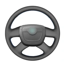 Прошитая вручную искусственная кожа черного цвета для Skoda Octavia 2009