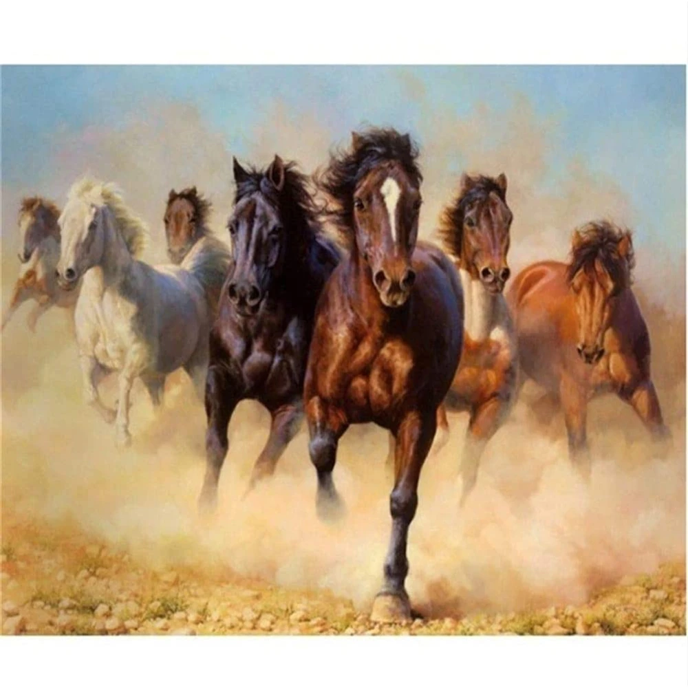 

Animal Horse Printed 11CT Cross Stitch Embroidery Full Kit DMC Threads Needlework Painting Craft Handiwork Floss Counted