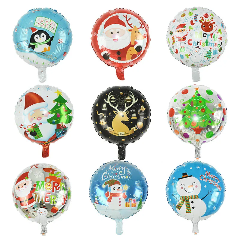 

3/5/10pc 18inch Merry Christmas Helium Foil Balloon Santa Claus Elk Snowman Xmas Tree Penguin Air Balloon For Xmas Party Decor