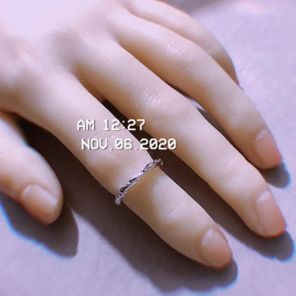 

Pleated Adjustable Ring Silver-plated Handmade Unique Jewelry for Her Waved Irregular Opening Textured Pleated Ring LO39FH-3D7V