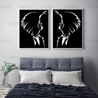 animal canvas painting wall art for elephant posters and prints on the wall black and white pictures nordic decoration for room