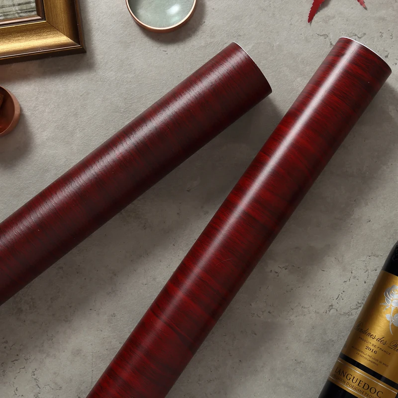

PVC Waterproof Self Adhesive Wallpaper Roll Furniture Cabinets Vinyl Decorative Film Wood Grain Stickers For Diy Home Decor