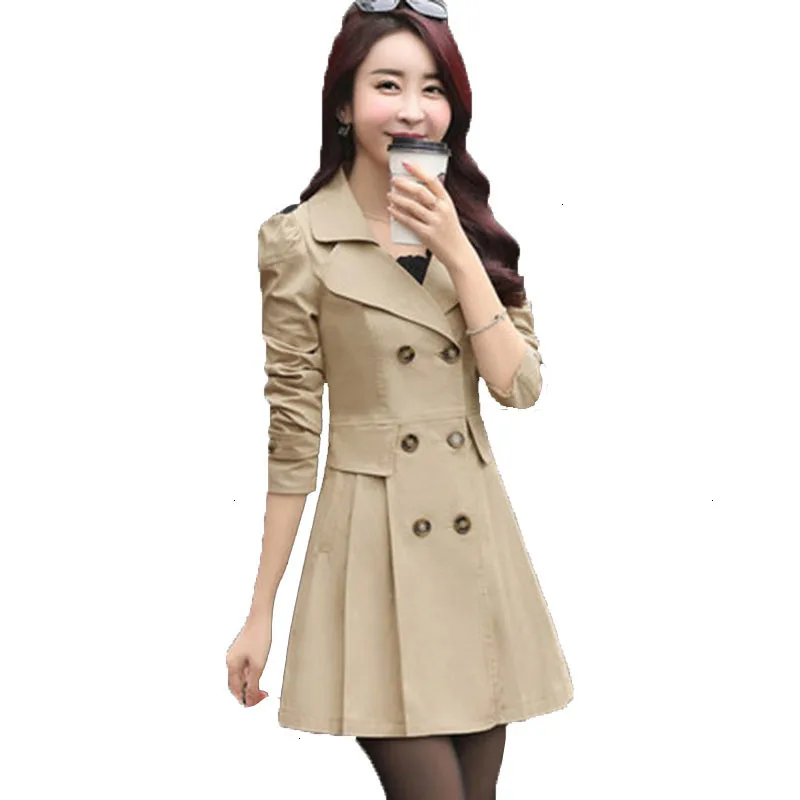 Новинка женский плащ весна осень женские двубортные ветровки тонкие большие