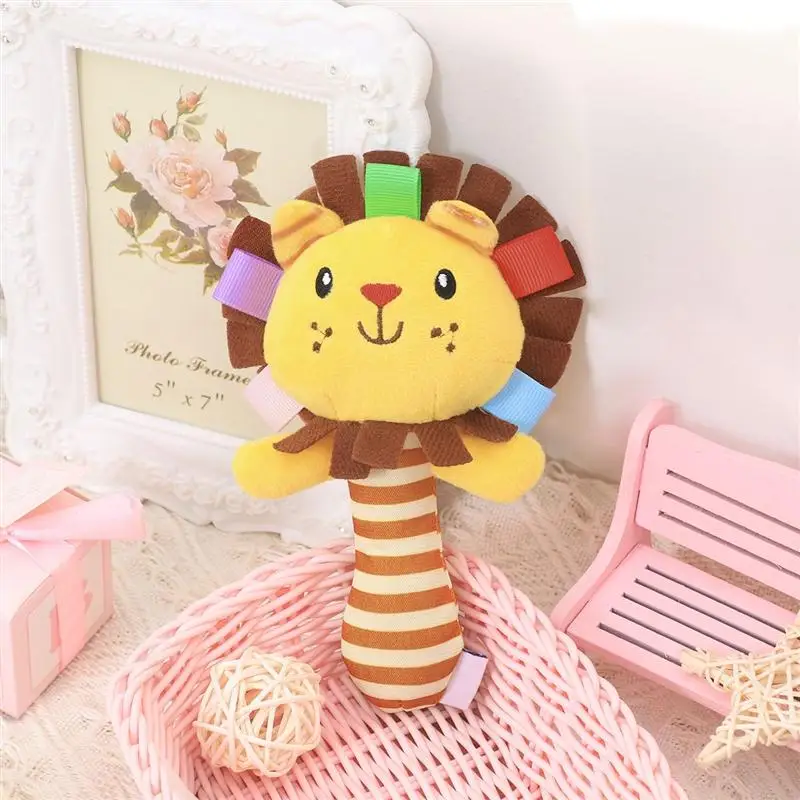 Детские милые Мультяшные Животные Мягкие плюшевые погремушки рука со звуком