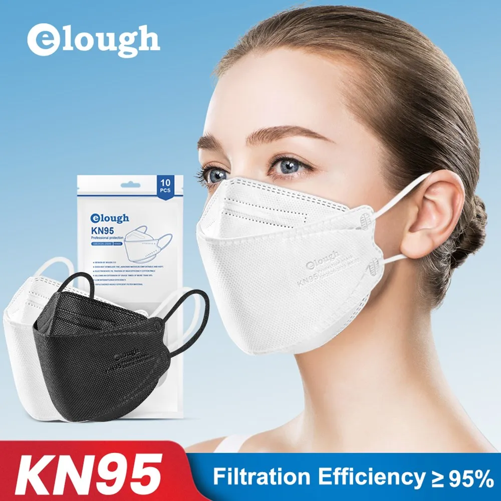 Респираторная маска KN95 Black FPP2 10 100 шт. с фильтром Корейская многоразовая ffpp2 ffp2mask CE