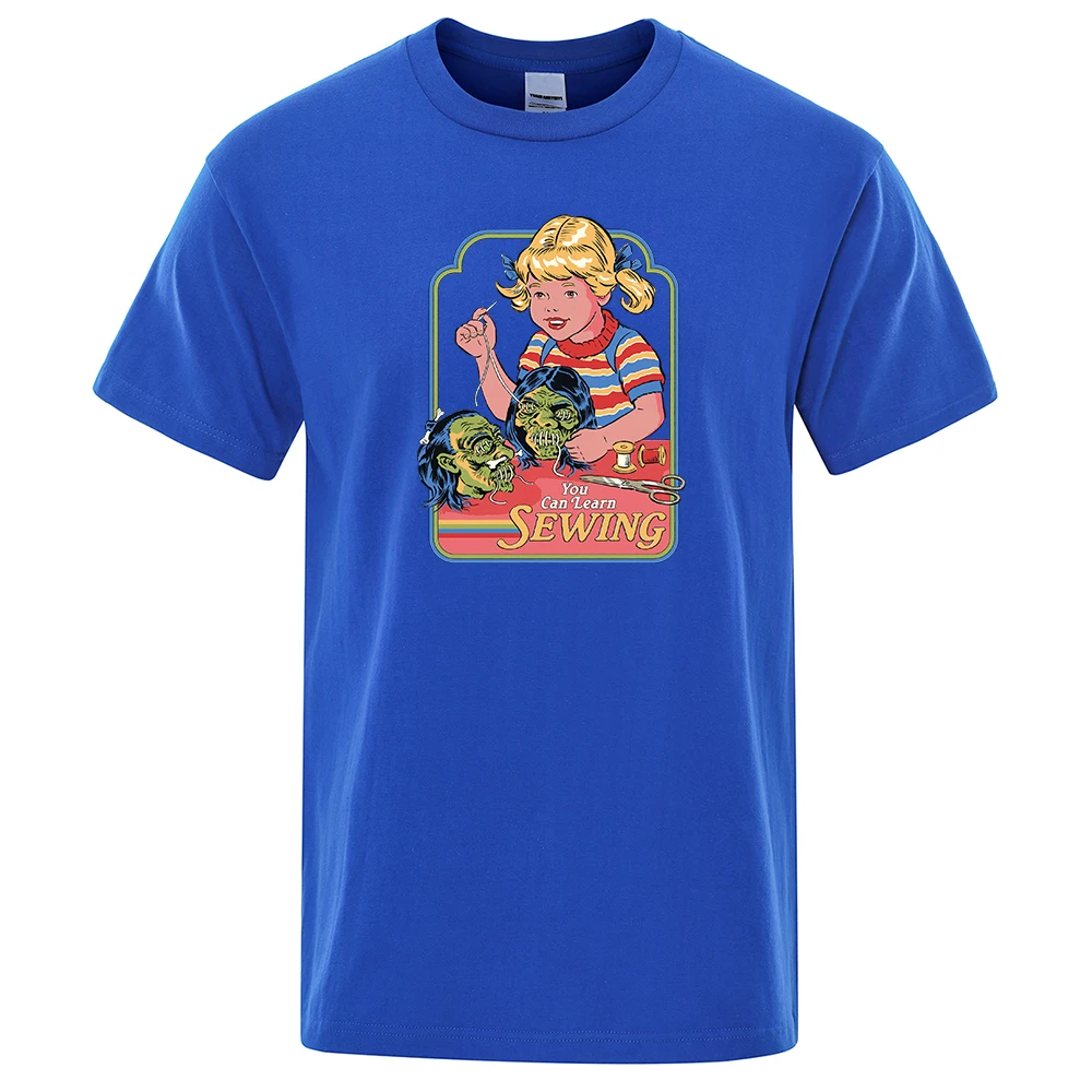 

Мужская футболка с принтом вы можете обучить шитье, удобные футболки оверсайз с круглым вырезом, Размеры S-XXXL, Женская Повседневная футболка