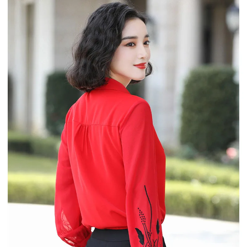 

2020 women New Elegant Office Work Wear Pant Suits OL 2 Piece Sets chiffon shirt & Trousers Suit For Woman Set Femme S-4XL