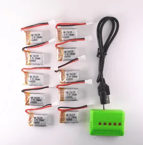 10 шт.лот Syma X5C X5SW 3,7 в 1S 150 мАч и X5 1 в 5 USB зарядное устройство для JJRC H8 Mini Lipo батарея Eachine H8 Запчасти для квадрокоптера RC