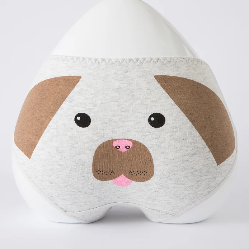 Grey dog SP& CITY, хлопковое нижнее белье с милым принтом животных, женские сексуальные трусики для менструального периода, удобные бесшовные трусы, нижнее белье для девочек, Танга - Цвет: Grey dog