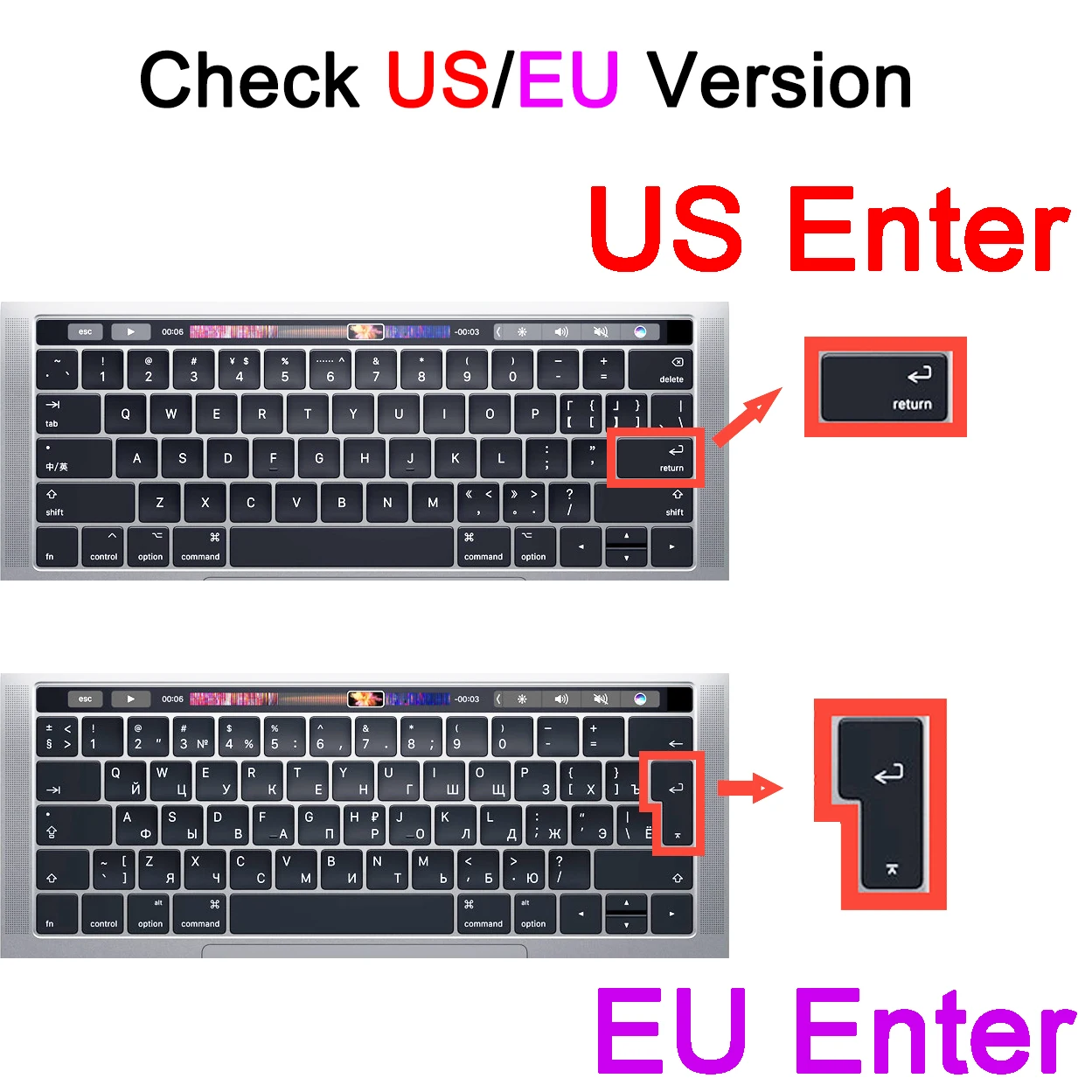 Силиконовый чехол для клавиатуры Macbook Pro прозрачный из ТПУ 13 15 16 17 Touch Bar ID Air 12 11 Retina
