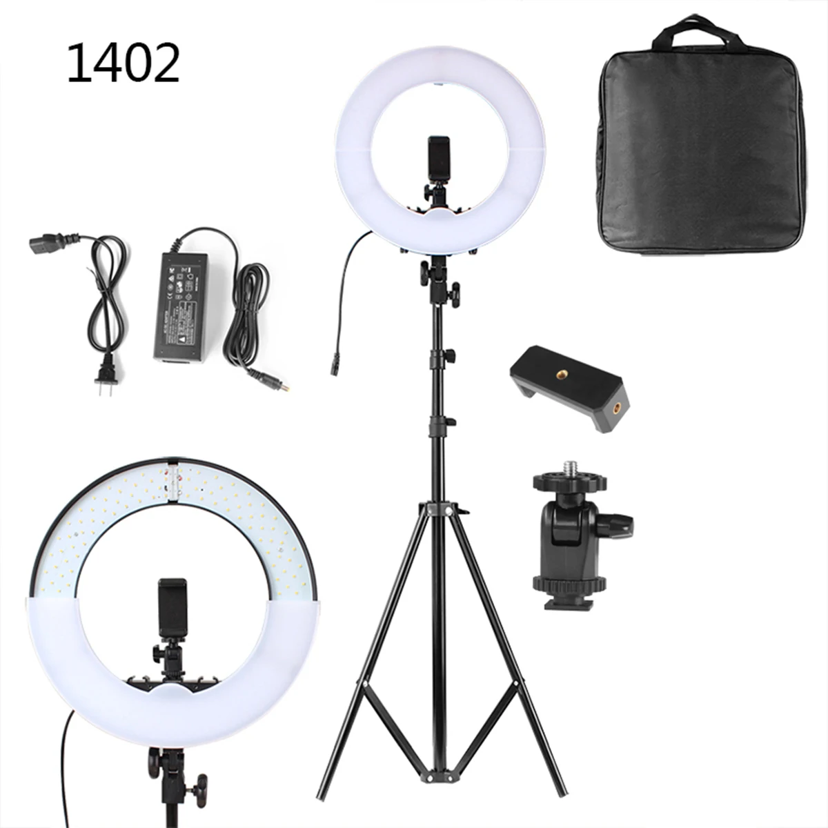 

14inch Dimmable LED Ring Light With Phone Holder 180 LEDs SMD Ring Light 45W Photo Video Studio LED Lamp Camera Stand​​