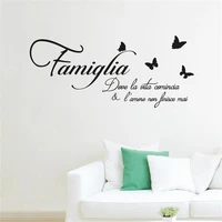1 set creative italian famiglia letters bedroom wall stickers removable living room stickers decorative stickers diy home decor