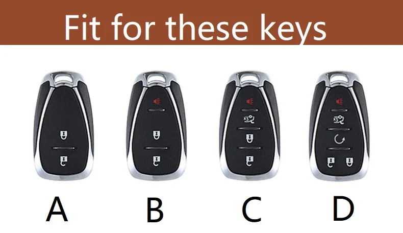 

Genuine Leather Car Key Case Cover For Chevrolet Chevy Camaro Cruze Malibu Sonic Volt Tracker 2017 2018 2019 Smart Remote KeyFob