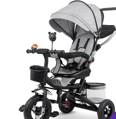 Baby Stroller 3 In 1 Portable Baby Tricycle Stroller Children Tricycle Bike Bicycle Sit Flat Lying Trike Trolley Swivel Seat