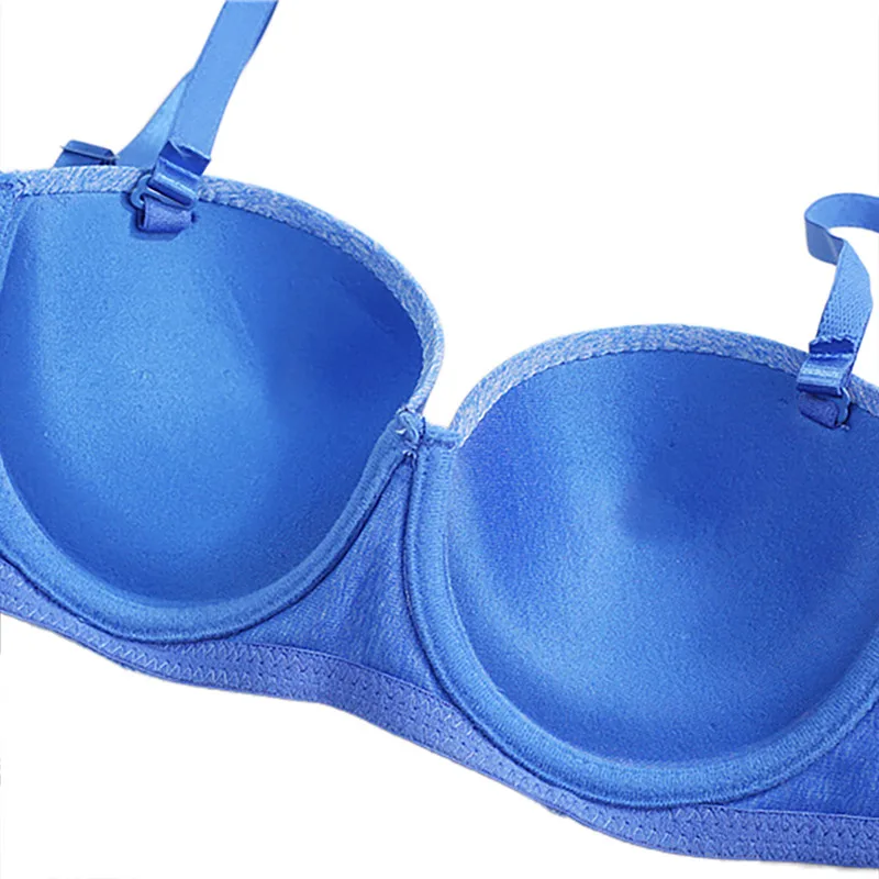

2018 New Women Sexy Bra Cotton Thin Smooth No Trace Gathered Underwear Girl Wrapped Push up Underwear Half Cup 5 Colors Everyday