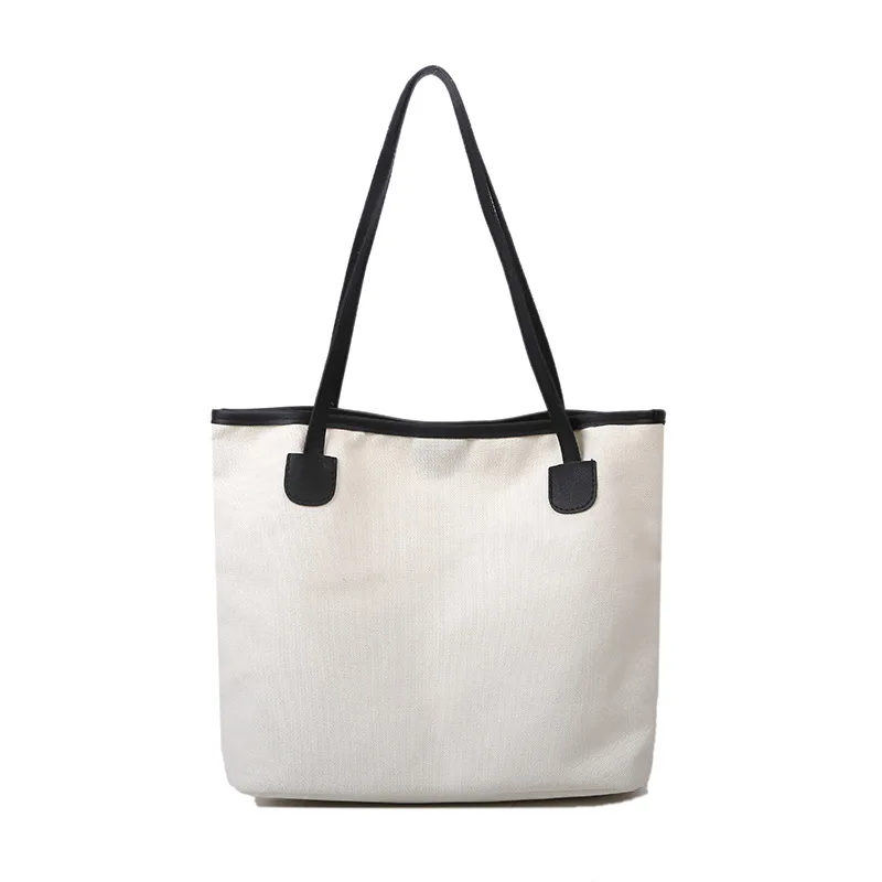 

New Korean version of ins simple canvas bag handbag shopping bag large capacity shoulder bag casual women's bag tide