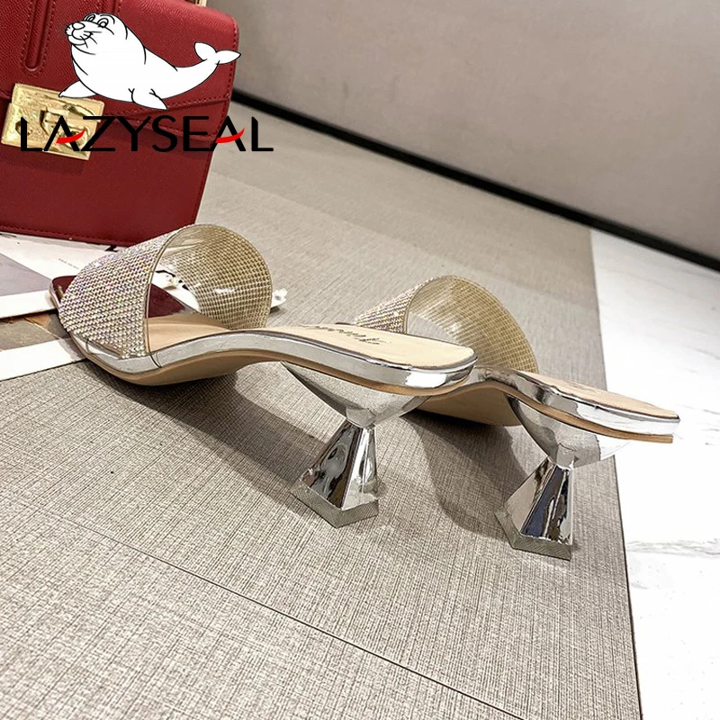 Сланцы LazySeal женские на каблуке 7 см пляжные шлепанцы роскошная модная нарядная
