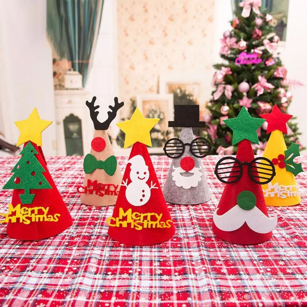 

Party Hat Exquisite Decorative Fine Workmanship DIY Cute Felt Christmas Hat for Home Party Accessories Children Diy Craft шапка