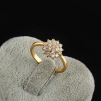 new trendy women fashion zircon flower rhinestone finger ring elegant rings female wedding jewelry accessories