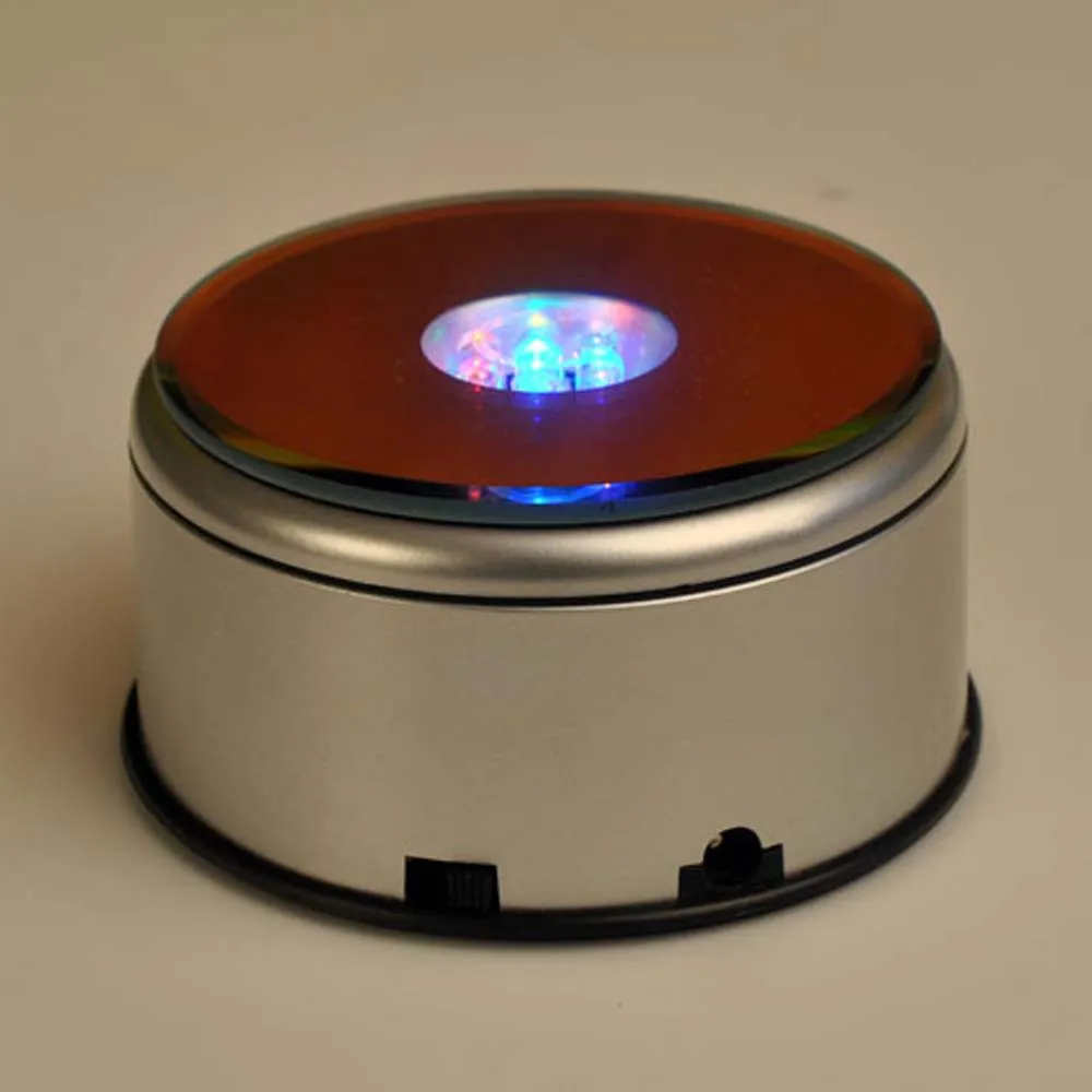 7 LED USB вращающаяся светящаяся основа светлая красочная круглая подставка для