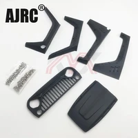 nylon angry front grille engine cover wheel eyebrow set for 110 rc crawler car wrangler axial scx10 ii 90046 90047 90048