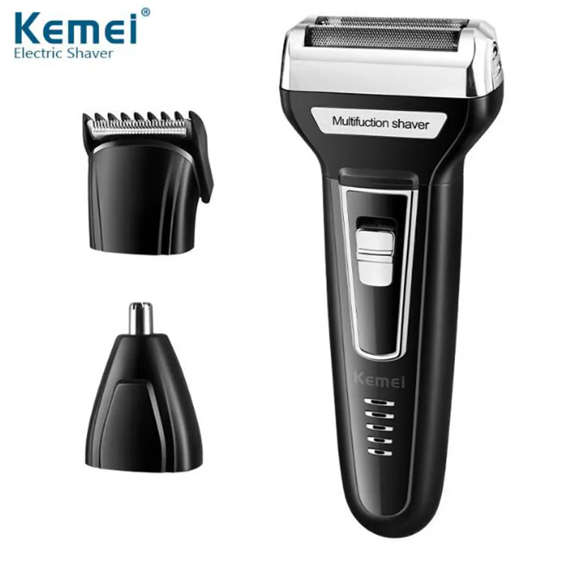Kemei 3 in 1 Electric Razor For Men Barba USB Rechargeable Nose Hair Trimmer Men's Electric Shaver Machine Maquina De Barbear