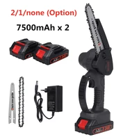 6 inch 1200w electric chain saw pruning chain saw cordless garden tree logging trimming saw woodworking cutter tool 21 battery