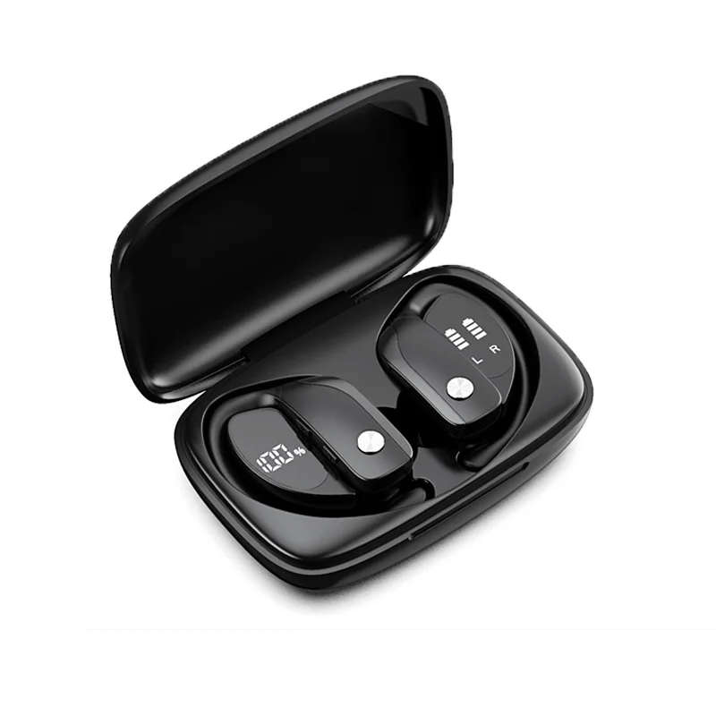 

NVAHVA Bluetooth Headphones True Wireless Earbuds Ear Hook Sports Headsets TWS Bass Gaming Earphones with Mic IPX5 Waterproof