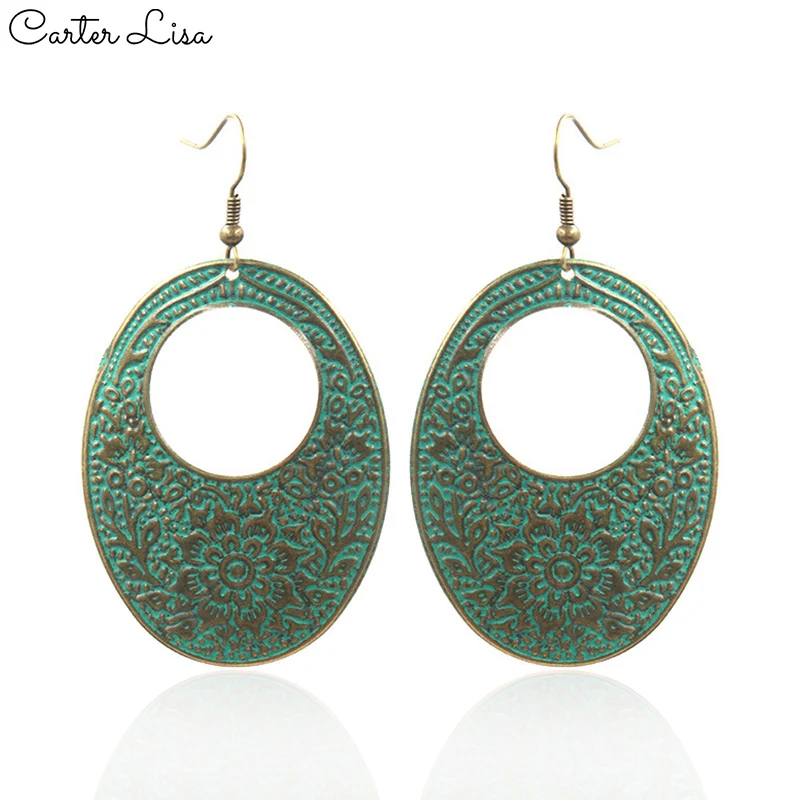 Женские Винтажные висячие серьги CARTER LISA в этническом стиле с листьями подарочные