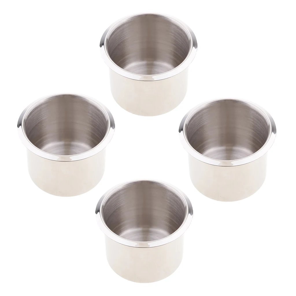 

4pcs 68mm Stainless Steel Boat RV Cup Drink Bottle Holder Corrosion Protect