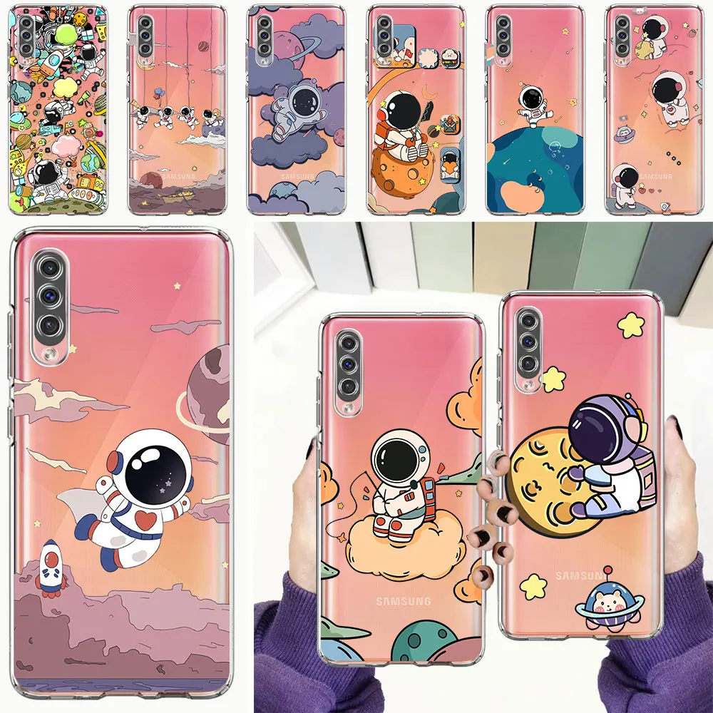 

Cute Star Astronaut Gift Phone Case For Samsung Galaxy A12 A50 A70 A52 A72 A20 A30 A10 A40 A10s A20e A20s A02s A22 A32 5G Cover